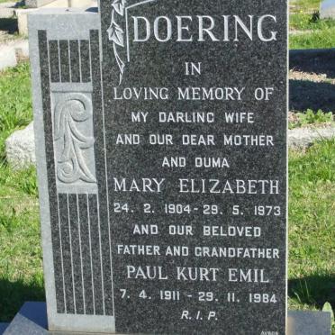 DOERING Paul Kurt Emil 1911-1984 &amp; Mary Elizabeth 1904-1973