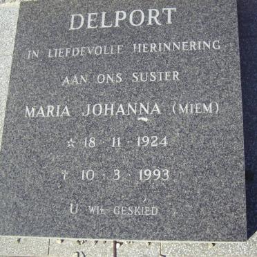 DELPORT Maria Johanna 1924-1993