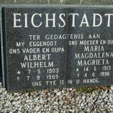 EICHSTADT Albert Wilhelm 1903-1985 &amp; Maria Magdalena Magrieta 1913-1996