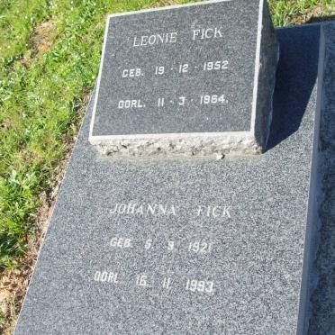 FICK Leonie 1952-1964 :: FICK Johanna 1921-1993