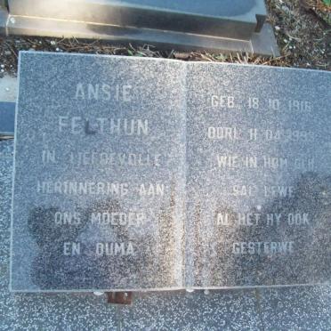 FELTHUN Ansie 1916-1993