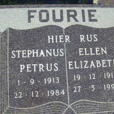 FOURIE Stephanus Petrus 1913-1984 &amp; Ellen Elizabeth 1911-1995