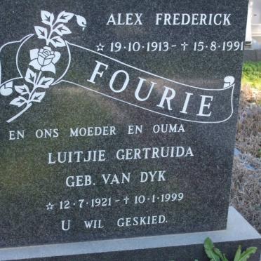 FOURIE Luitjie Gertruida nee VAN DYK 1921-1999