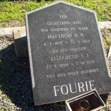 FOURIE Mattheus H.W. 1885-1962 &amp; Elizabeth S.J. 1890-1970