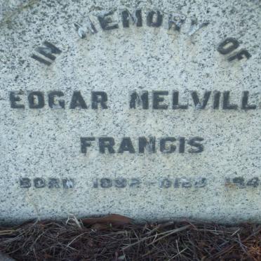 FRANCIS Melville Pascoe 1922-1969 :: FRANCIS Lucy 1898-1963 :: FRANCIS Edgar Melville 1882-1941