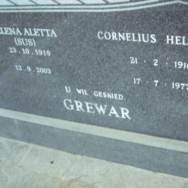 GREWAR Cornelius Helgaard 1916-1977 &amp; Helena Aletta 1919-2003