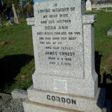 GORDON James Ernest 1898-1972 &amp; Dora Ann -1956