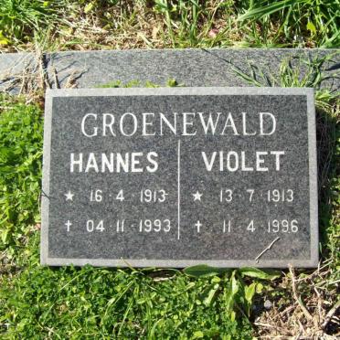 GROENEWALD Hannes 1913-1993 &amp; Violet 1913-1996