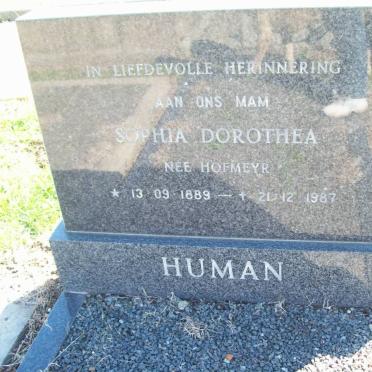 HUMAN Sophia Dorothea nee HOFMEYR 1889-1987