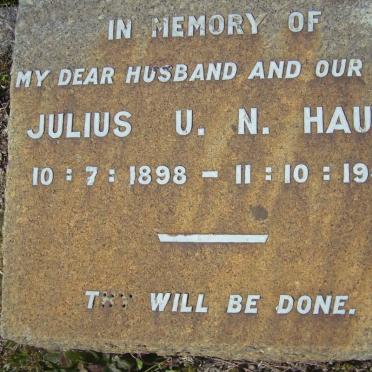 HAUPT Julius U.N. 1898-1942