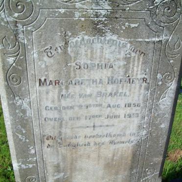 HOFMEYR Sophia Margaretha nee VAN BRAKEL 1856-1913