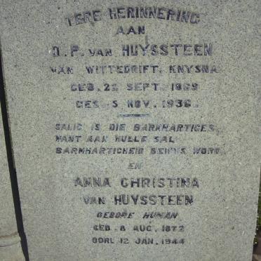 HUYSSTEEN D.P., van 1869-1936 &amp; Anna Christina HUMAN 1872-1944