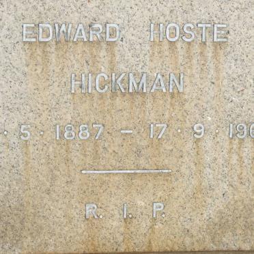 HICKMAN Edward Hoste 1887-1962