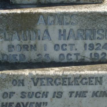 HARRISON Agnes Claudia 1924-1924