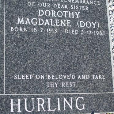 HURLING Dorothy Magdalene 1913-1983