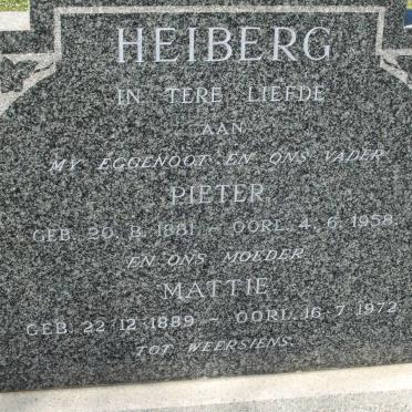 HEIBERG Pieter 1881-1958 &amp; Mattie 1889-1972