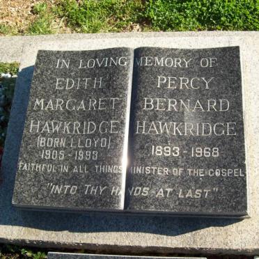 HAWKRIDGE Percy Bernard 1893-1968 &amp; Edith Margaret LLOYD 1905-1993