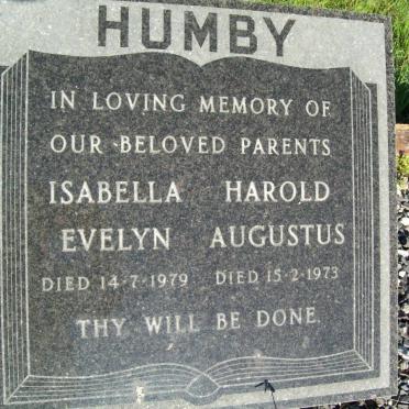 HUMBY Harold Augustus -1973 &amp; Isabella Evelyn -1979
