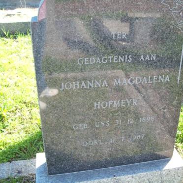 HOFMEYR Johanna Magdalena nee UYS 1898-1987