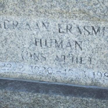 HUMAN Adriaan Erasmus 1920-1989