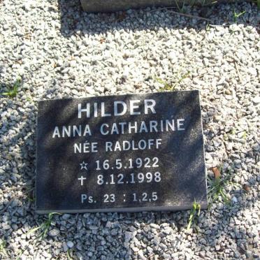 HILDER Anna Catharina nee RADLOFF 1922-1998