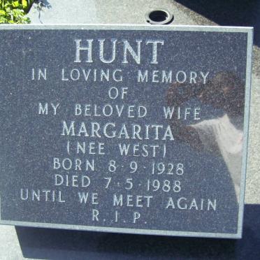 HUNT Margarita nee WEST 1928-1988