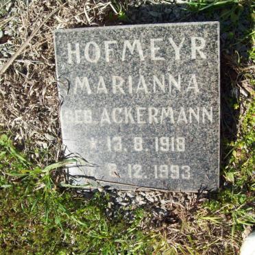 HOFMEYR Marianna nee ACKERMANN 1918-1993