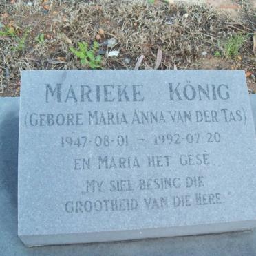 KONIG Marieke nee VAN DER TAS 1947-1992