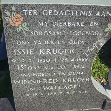 KRUGER Issie 1920-1989 &amp; Winnifred WALLACE 1919-1995