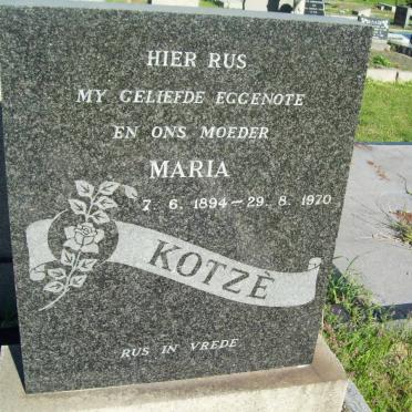 KOTZé Maria 1894-1970