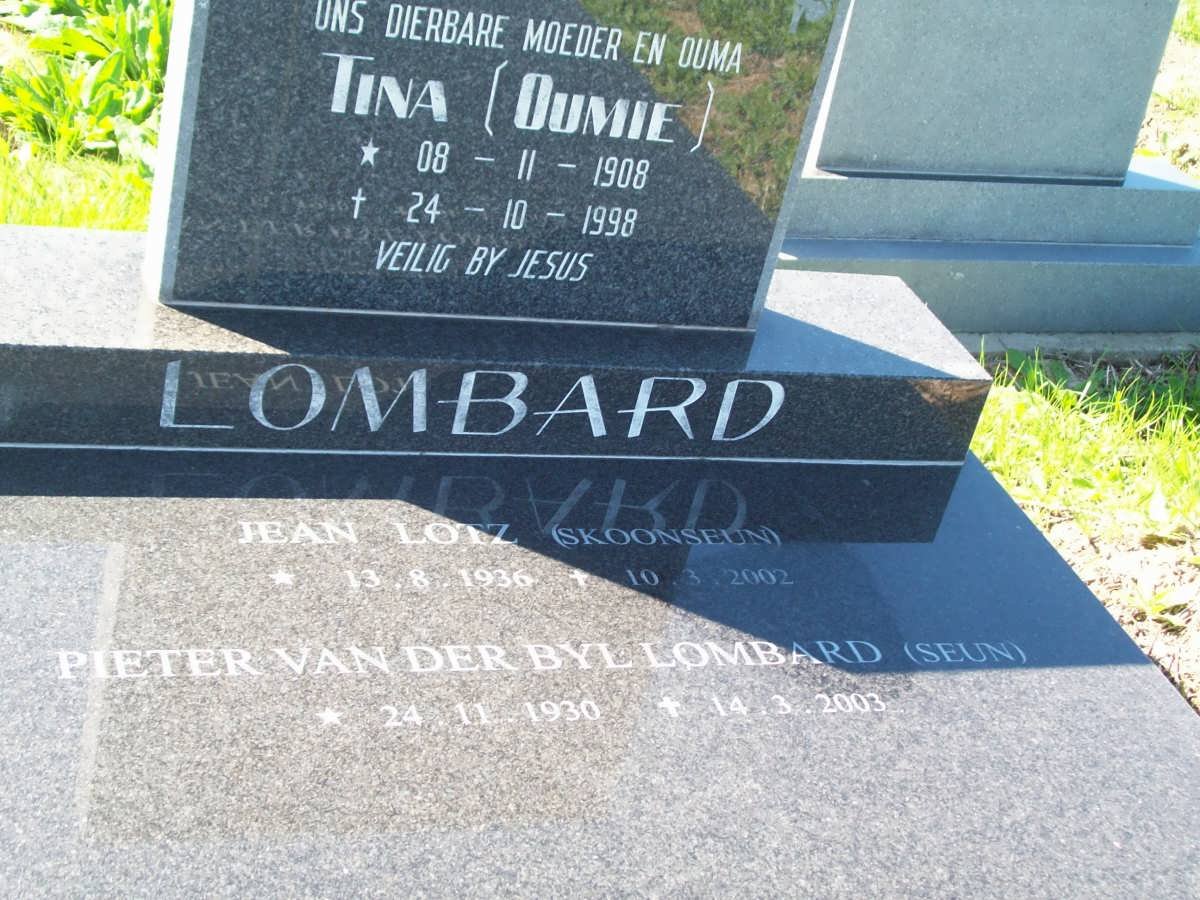 LOMBARD Tina 1908-1998 :: LOTZ Jean 1936-2002 :: LOMBARD Pieter Van der Byl 1930-2003