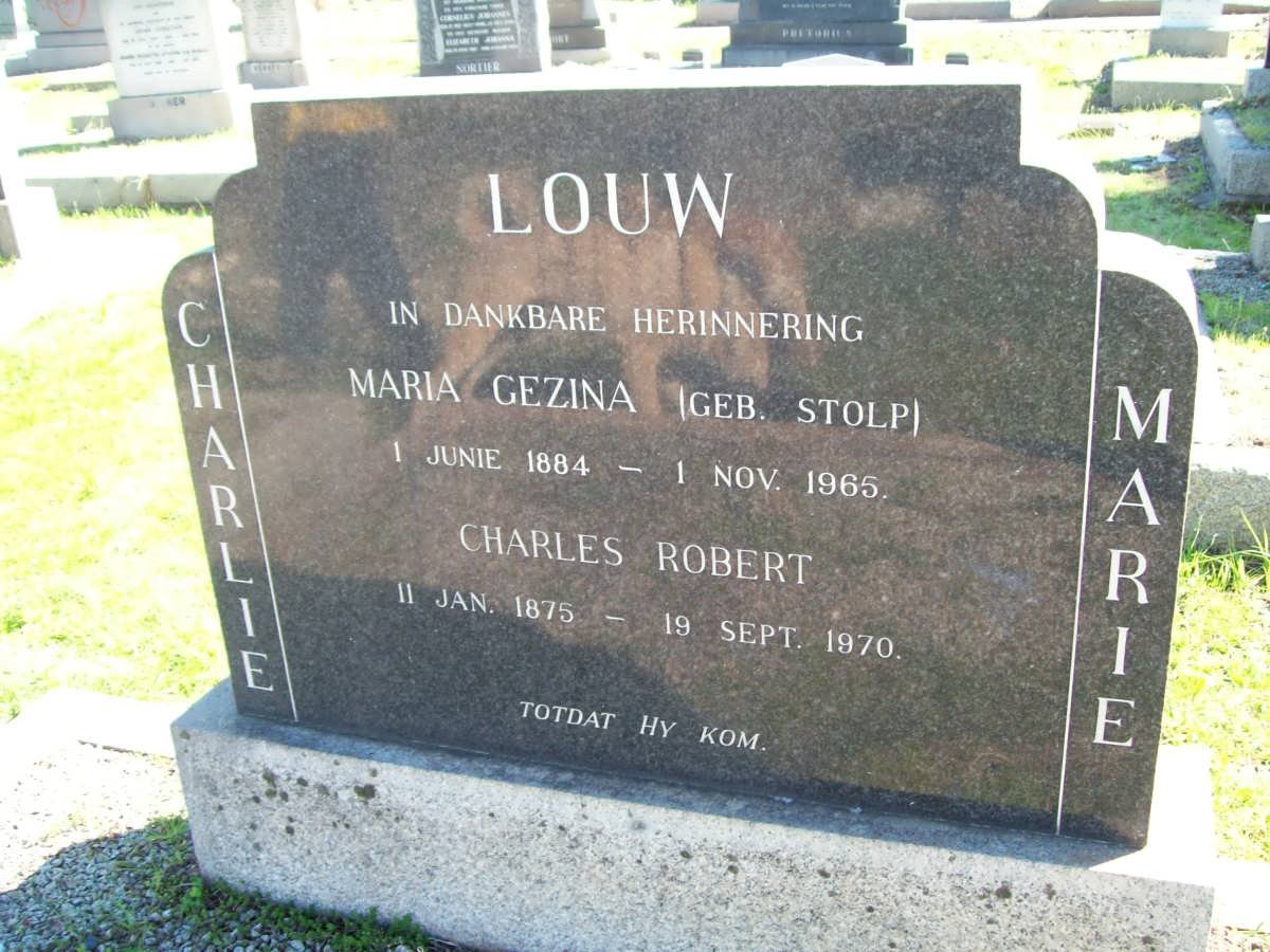 LOUW Charles Robert 1875-1970 &amp; Maria Gezina STOLP 1884-1965