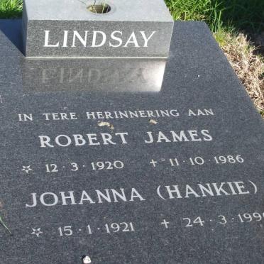 LINDSAY Robert James 1920-1986 &amp; Johanna HANKIE 1921-1996