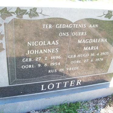 LOTTER Nicolaas Johannes 1896-1954 &amp; Magdalena Maria HUGO 1905-1976