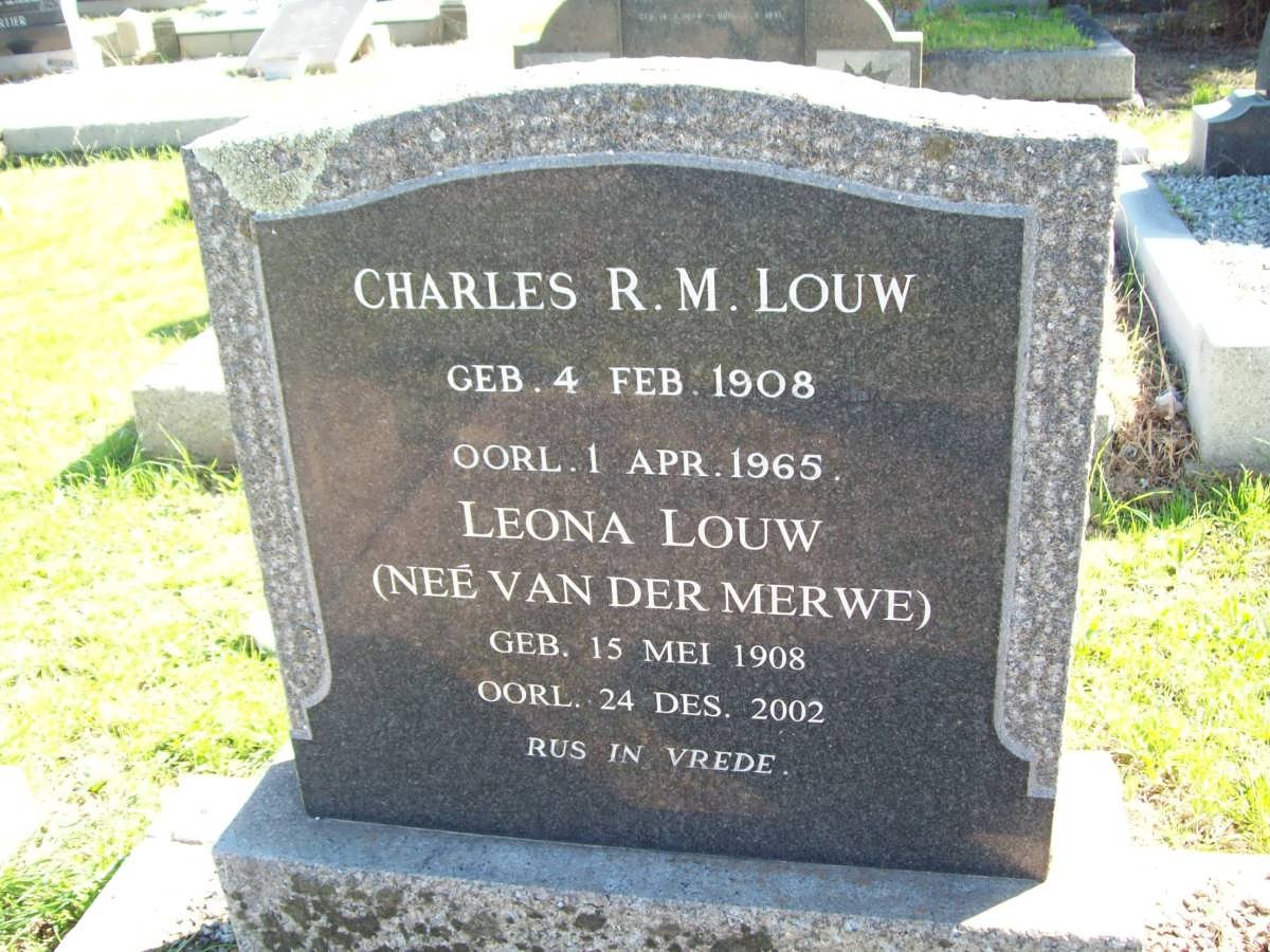 LOUW Charles R.M. 1908-1965 &amp; Leona VAN DER MERWE 1908-2002