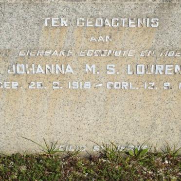 LOURENS Johanna M.S. 1918-1949