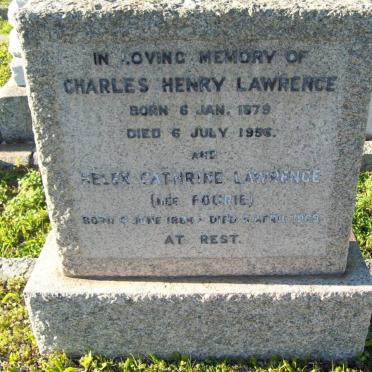 LAWRENCE Charles Henry 1879-1956 &amp; Helen Cathrine FOURIE 1884-1969
