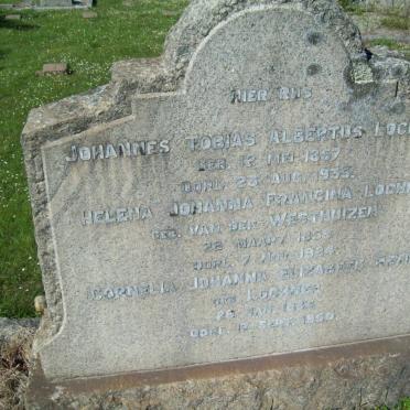 LOCHNER Johannes Tobias Albertus 1857-1935 &amp; Helena Johanna Francina VAN DER WESTHUIZEN 1858-1924