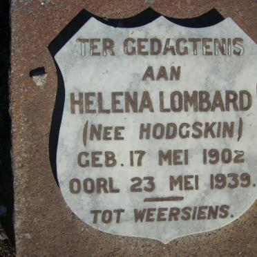 LOMBARD Helena nee HODGSKIN 1902-1939