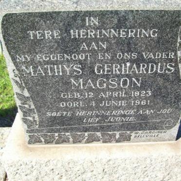 MAGSON Mathys Gerhardus 1923-1961
