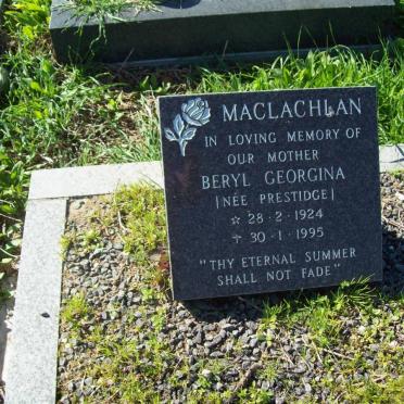 MACLACHLAN Beryl Georgina nee PRESTIDGE 1924-1995