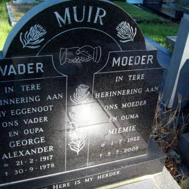 MUIR George Alexander 1917-1978 &amp; Miemie 1922-2005
