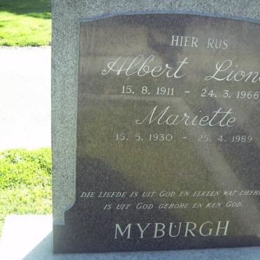 MYBURGH Albert Lionel 1911-1966 &amp; Mariette 1930-1989