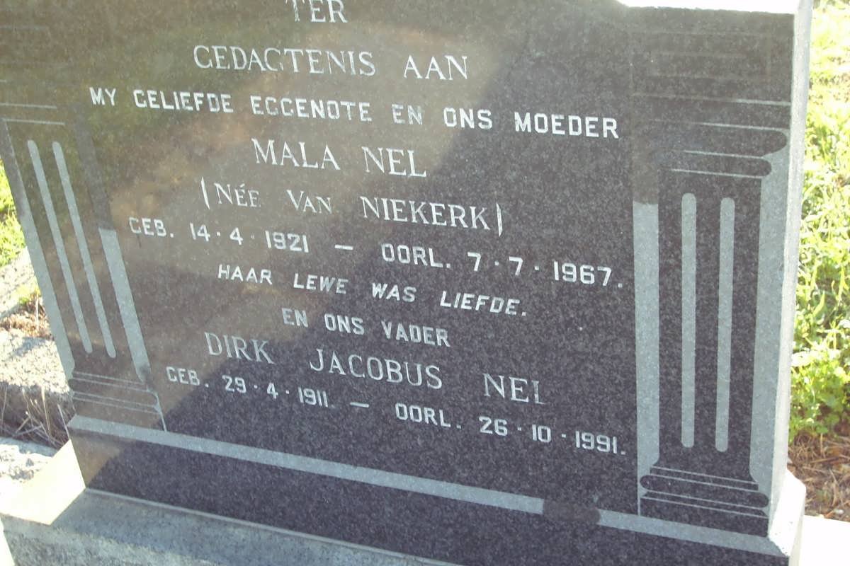 NEL Dirk Jacobus 1911-1991 &amp; Mala VAN NIEKERK 1921-1967