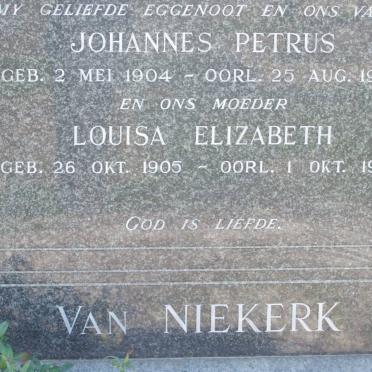 NIEKERK Johannes Petrus, van 1904-1957 &amp; Louisa Elizabeth 1905-1983