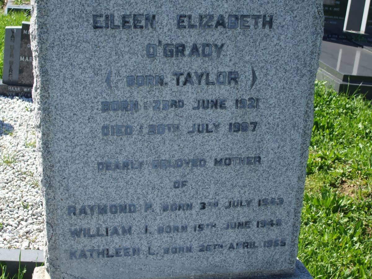 O'GRADY Eileen Elizabeth nee TAYLOR 1921-1987