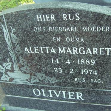OLIVIER Aletta Margaretha 1889-1974