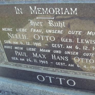 OTTO Paul Max Hans 1903-198 &amp; Nellie LEWIS 1910-1962