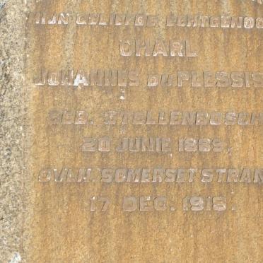 PLESSIS Charl Johannes, du 1885-1918