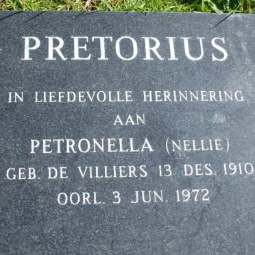 PRETORIUS Petronella nee DE VILLIERS 1910-1972